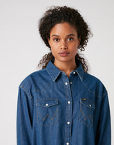 WRANGLER DENIM WESTERN DRESS MID DAMSKA SUKIENKA INDIGO W9P6LWX8E 112132457